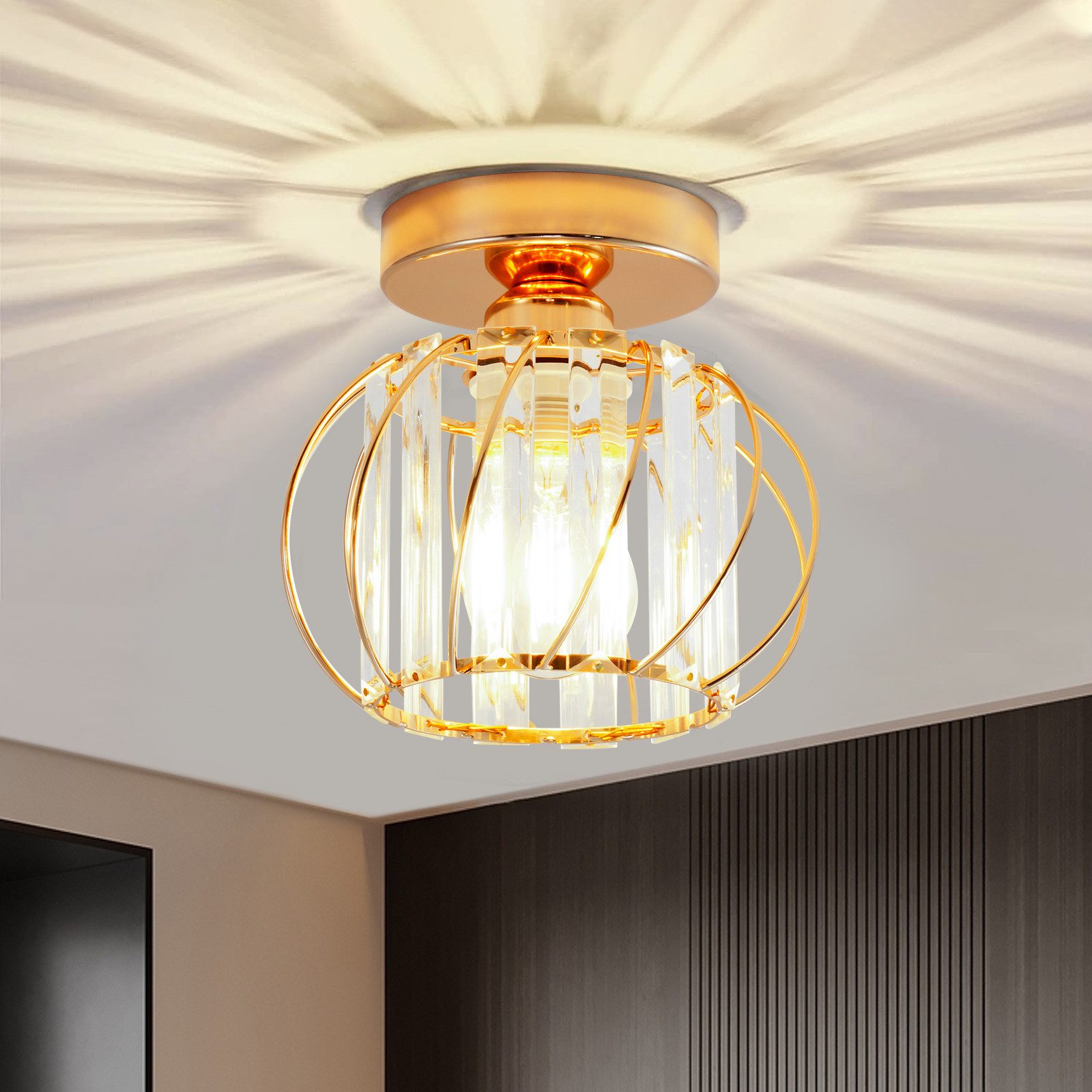 POPOLIC Deckenleuchte Moderne Kristall-Deckenlampe, Mini-Deckenleuchten aus günstig online kaufen