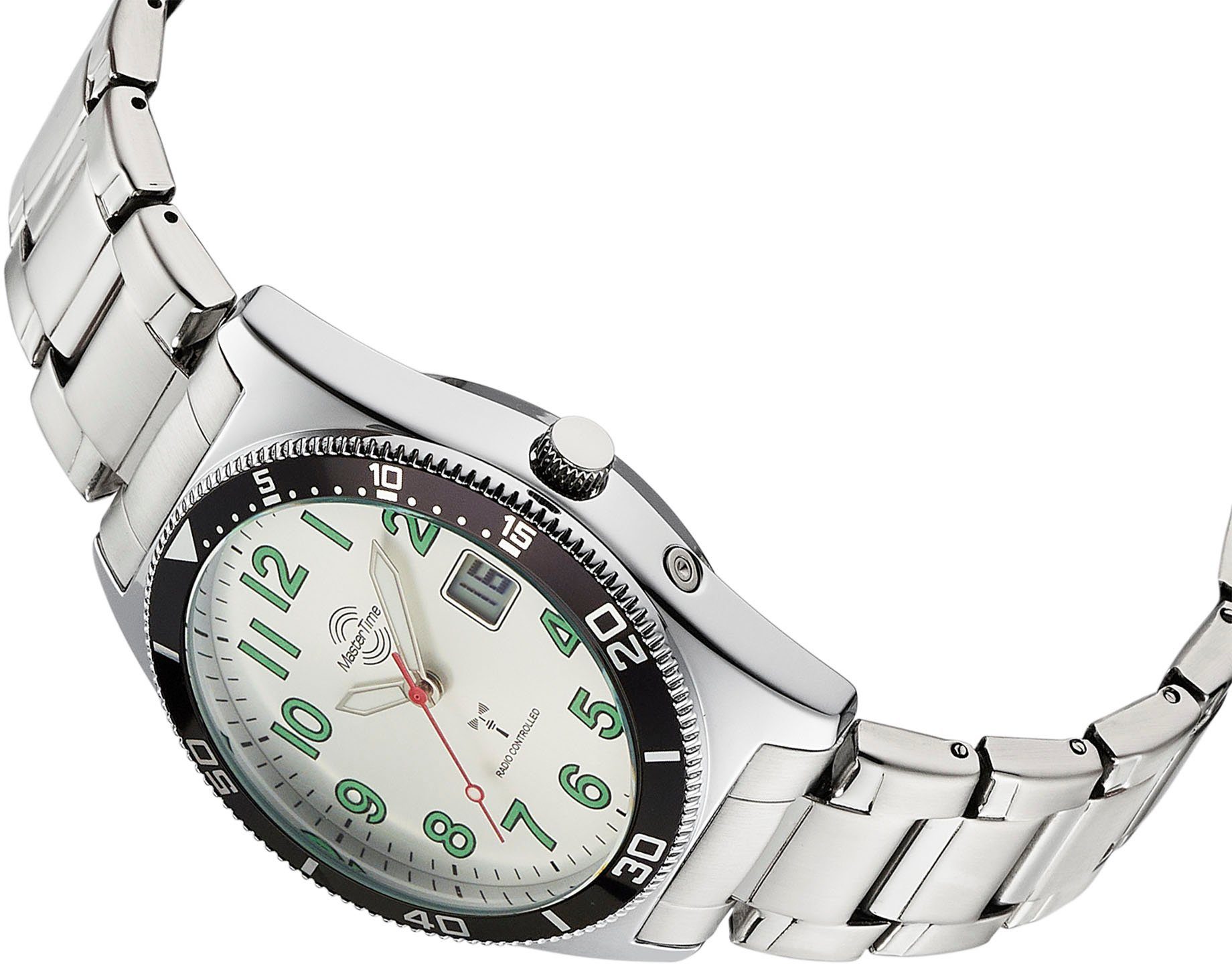 MASTER TIME Funkuhr Super Power Sporty, Armbanduhr, Quarzuhr, Herrenuhr, Datum, Leuchtzeiger, Edelstahlarmband – Bild 2 von 3