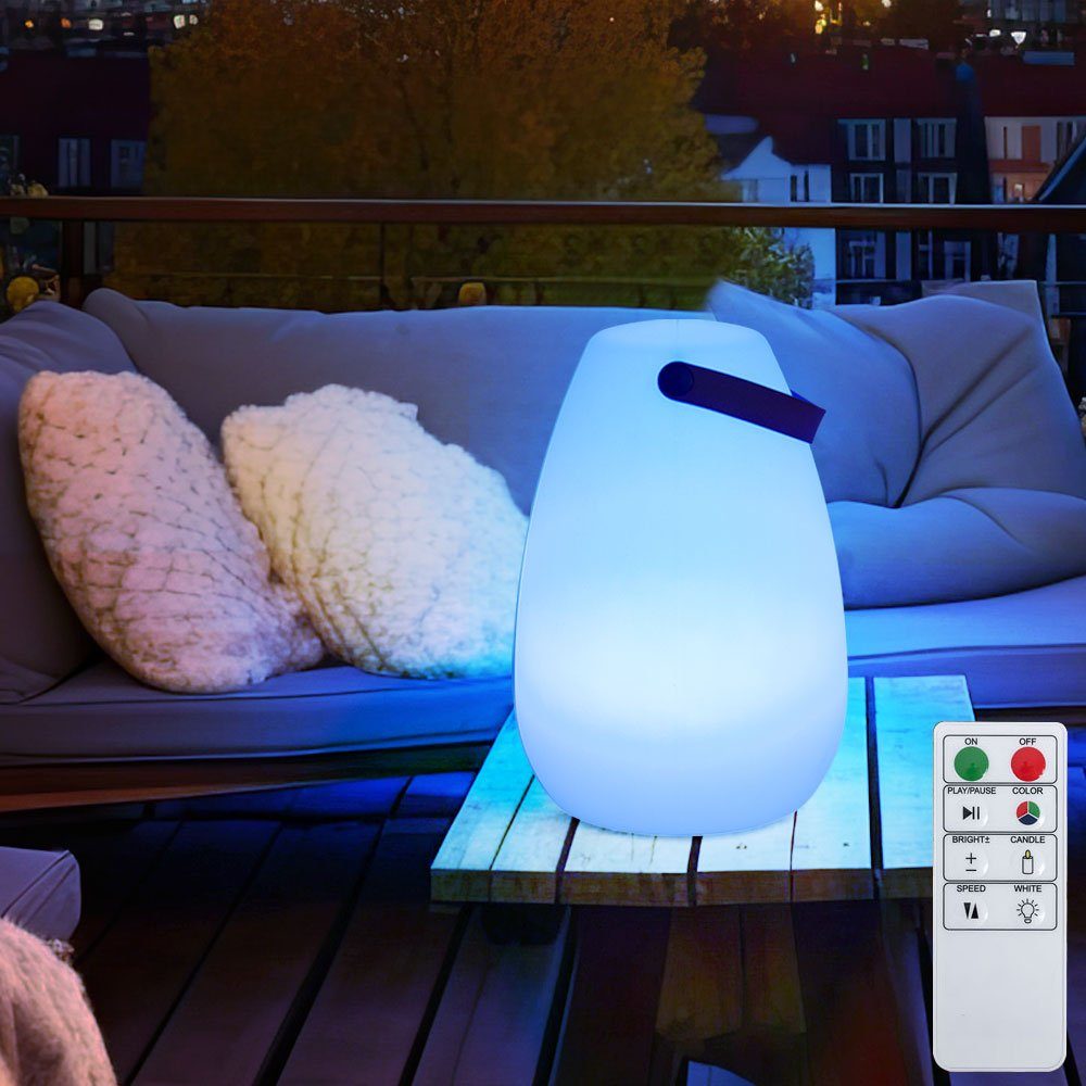 FISCHER & HONSEL LED Außen-Tischleuchte, LED-Leuchtmittel fest verbaut, Warmweiß, Farbwechsel, Tischleuchte Außen Akku Garten Tischlampe Outdoor USB aufladbar