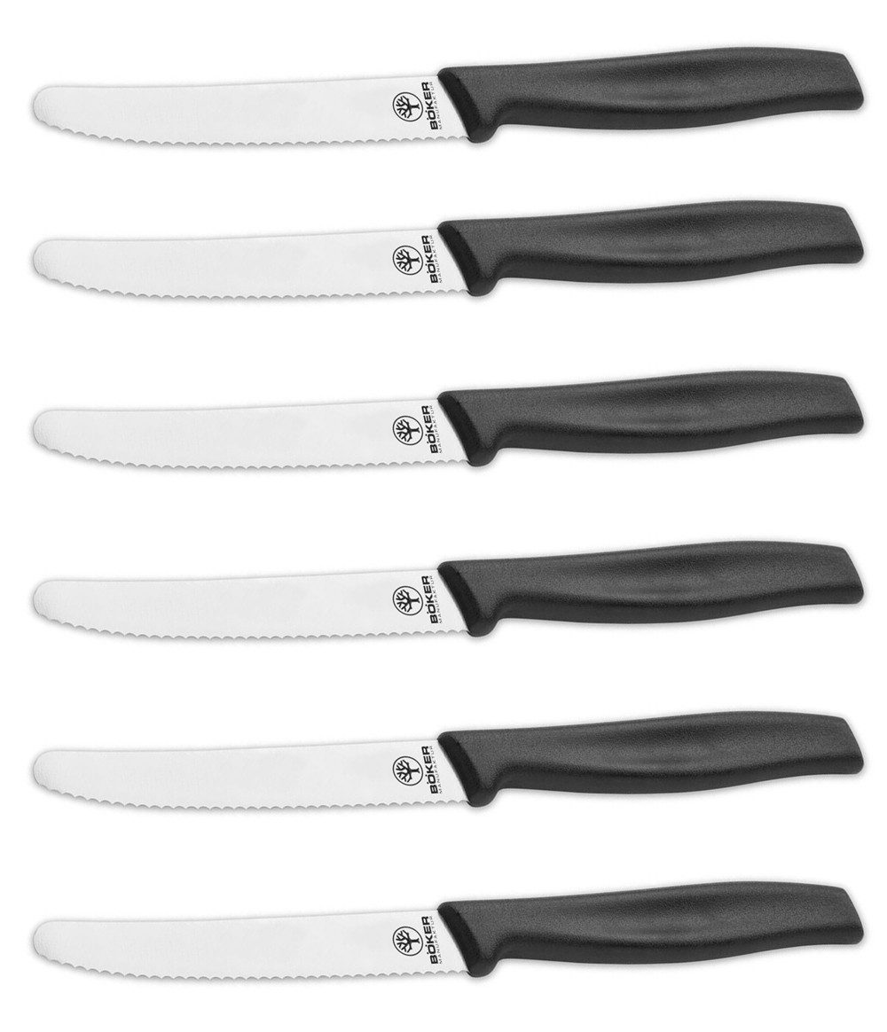 Brotzeitmesser Böker Brötchenmesser-Set 6-teilig, schwarz