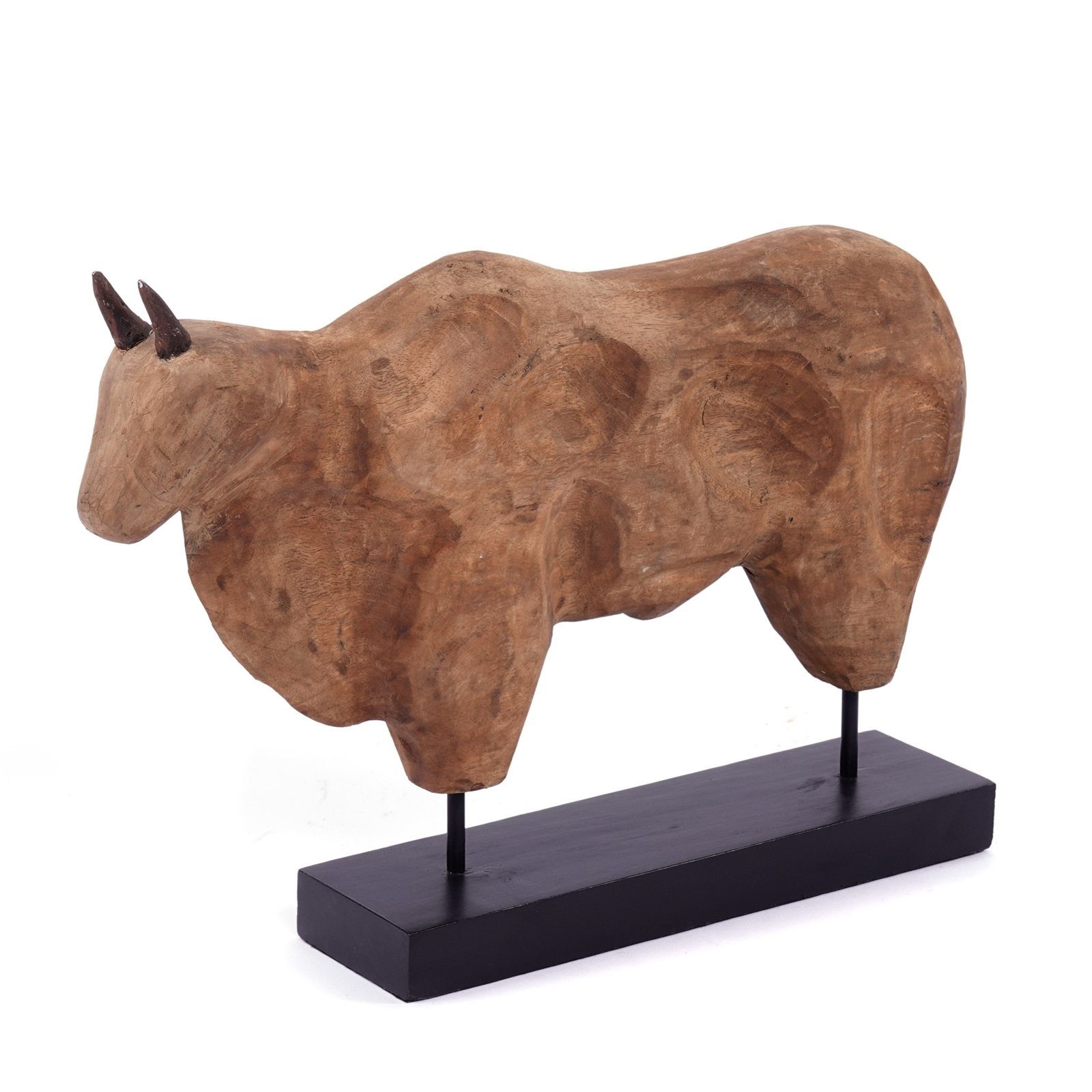 CREEDWOOD Skulptur STIER SKULPTUR "BULL", Mangoholz, 48cm, Holz Bulle, Stier Aufsteller