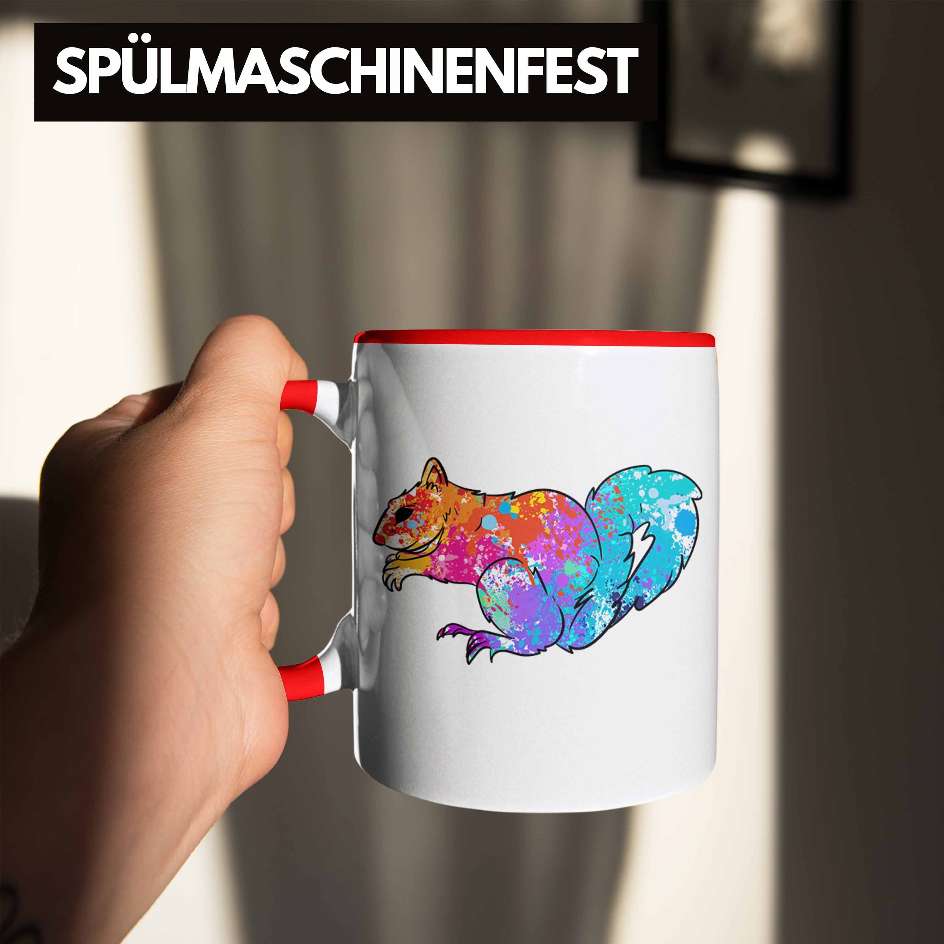 Rot Tierliebhaber Bunte Eichhörnchen für und Natur- Tasse Tasse Geschenk Trendation