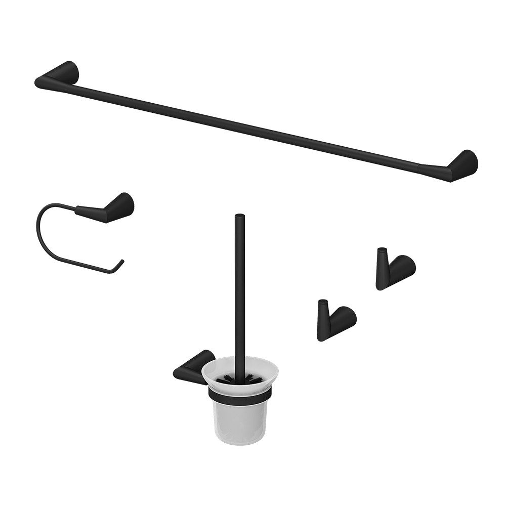 Vicco Badaccessoire-Set Tauri, Schwarz, 5 Teile, 5 tlg.