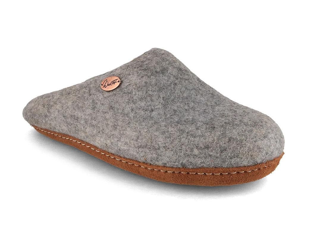 WoolFit Filz Puschen Tibet Hausschuh handgefilzt ohne Fersenrand