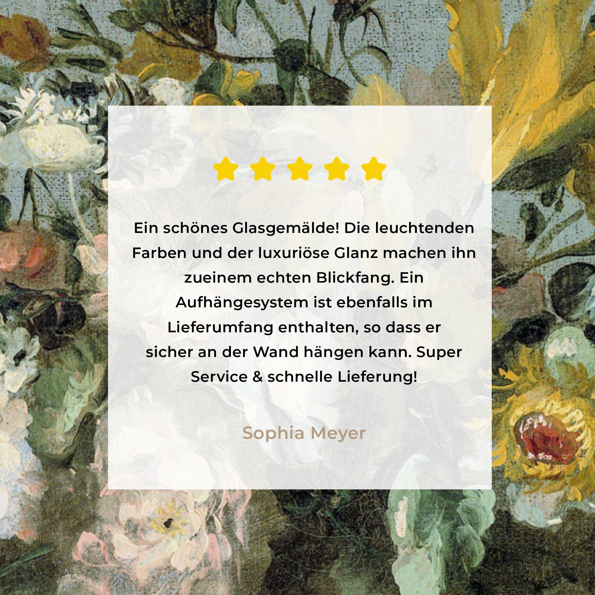 - Wandbild Wanddekoration - Bilder Acrylglasbild - St), auf Meister Glas bunt - auf - Foto Barock, Alte Blumen Glasbilder Glas (1 MuchoWow