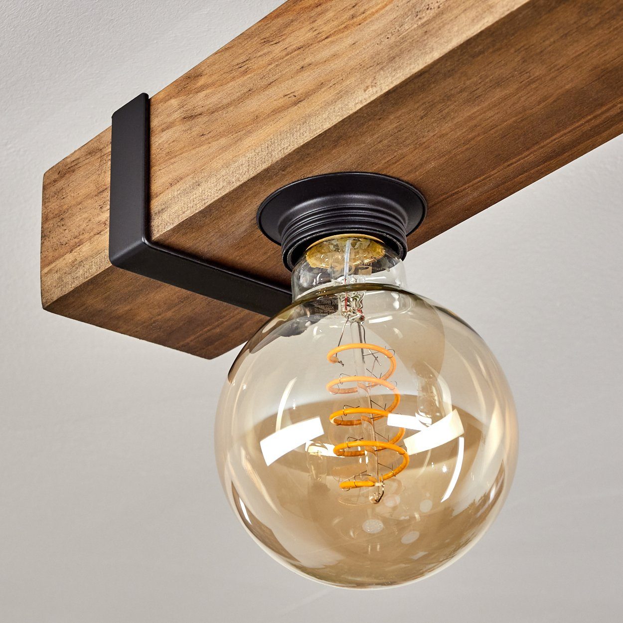 hofstein Deckenleuchte »Bollengo« moderne Deckenlampe aus Metall/Holz in Sc günstig online kaufen
