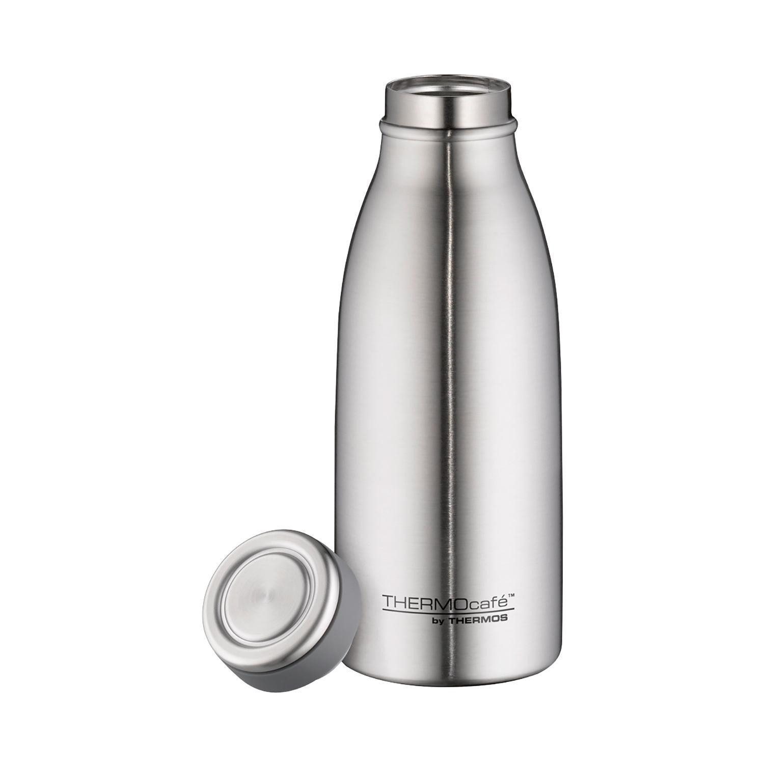 THERMOS Isolierflasche THERMOCAFE, 350 ml, Stahlgrau matt, Edelstahl, Auslaufsicher, 24 Stunden kalt, 12 Stunden warm