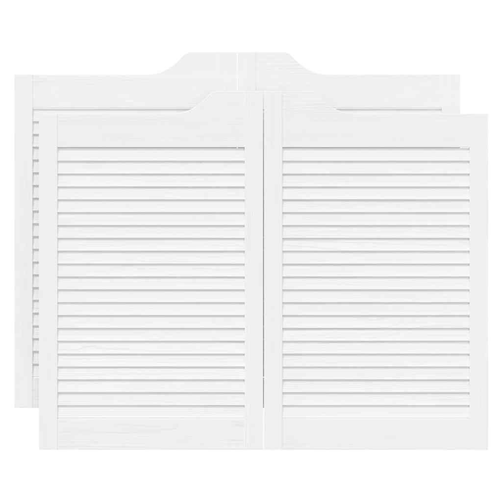 vidaXL Zimmertür Schwingtüren Lamellen-Design 2-Paar Weiß 80x100 cm Innentür Zimmertür