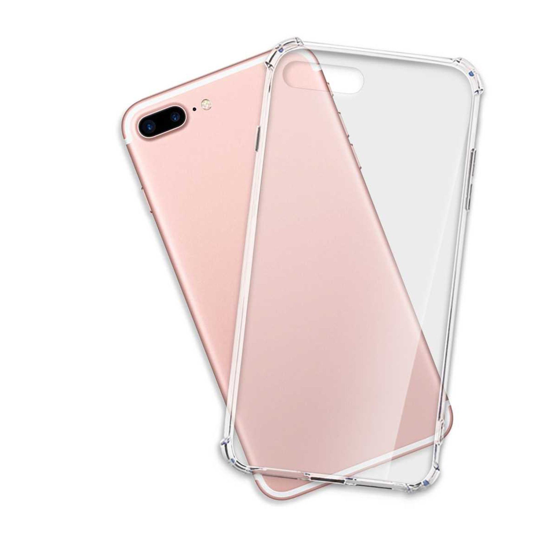 mtb more energy Smartphone-Hülle Clear Armor Case für Apple iPhone 7 Plus / 8 Plus, Transparente TPU Schutzhülle Case Backcover mit Anti-Shock Verstärkung
