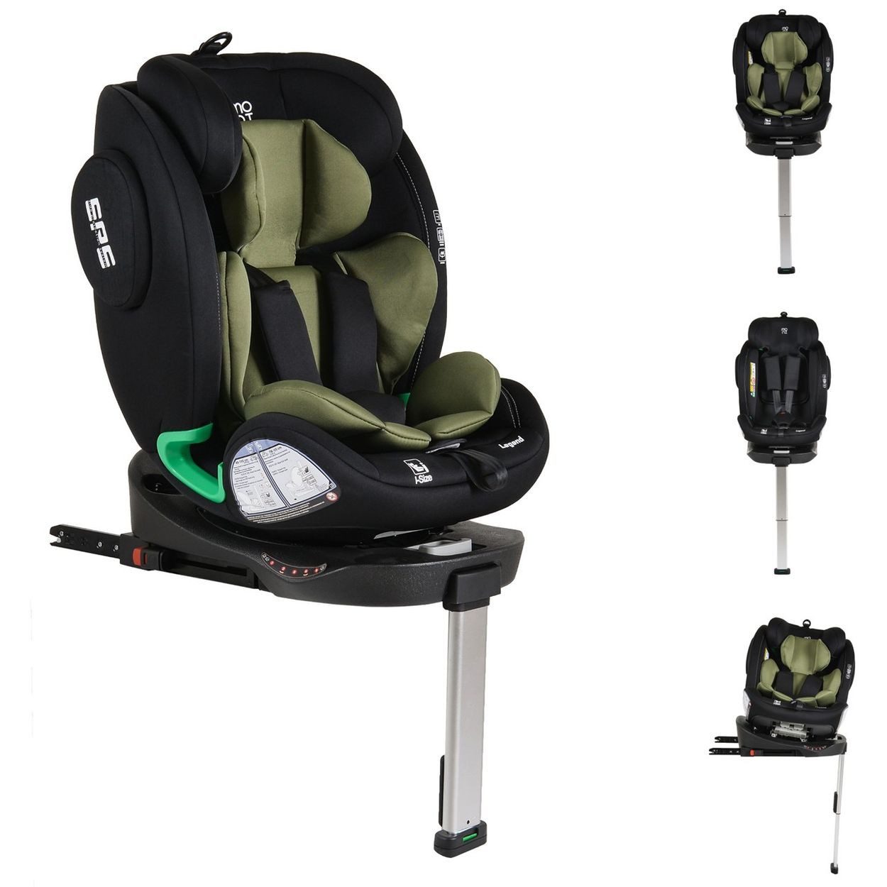 Moni Autokindersitz Kindersitz Legend i-Size, ab: 0, bis: 12, (40-150cm) Isofix 360 Grad-Drehung Stützbein SPS