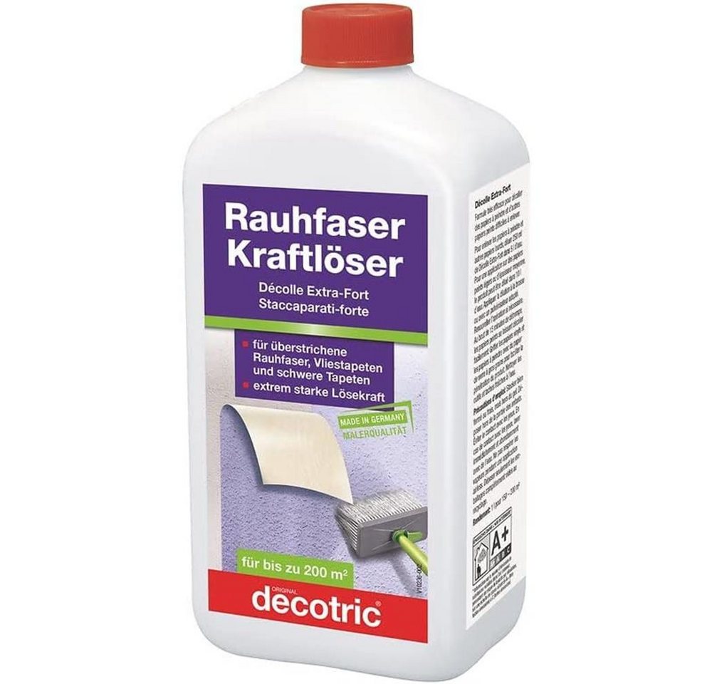 decotric® Wandfarbe Rauhfaser-Tapeten-Kraftlöser Tapetenablöser Tapetenlöser, 1,0 Liter