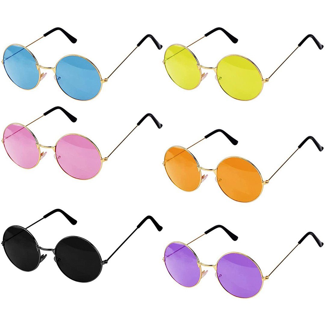 6-St Retrosonnenbrille »Hippie Retro Sonnenbrille 60er Jahre Style runde farbige Brille Kostümzubehör« OTTO Damen Accessoires Sonnenbrillen 