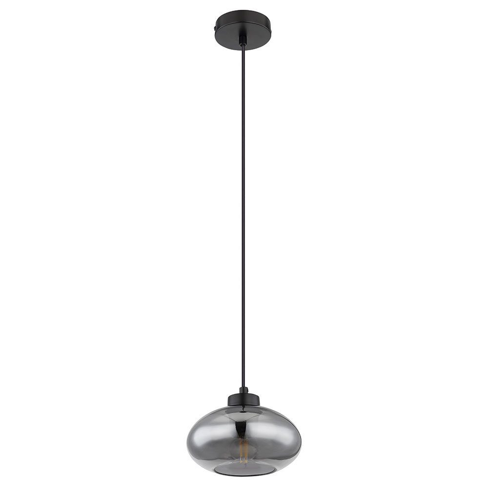 GLOBO LIGHTING Pendelleuchte, Leuchtmittel nicht inklusive, Pendelleuchte Rauchglas Hängelampe Glas Rauchglas Pendellampe Vintage