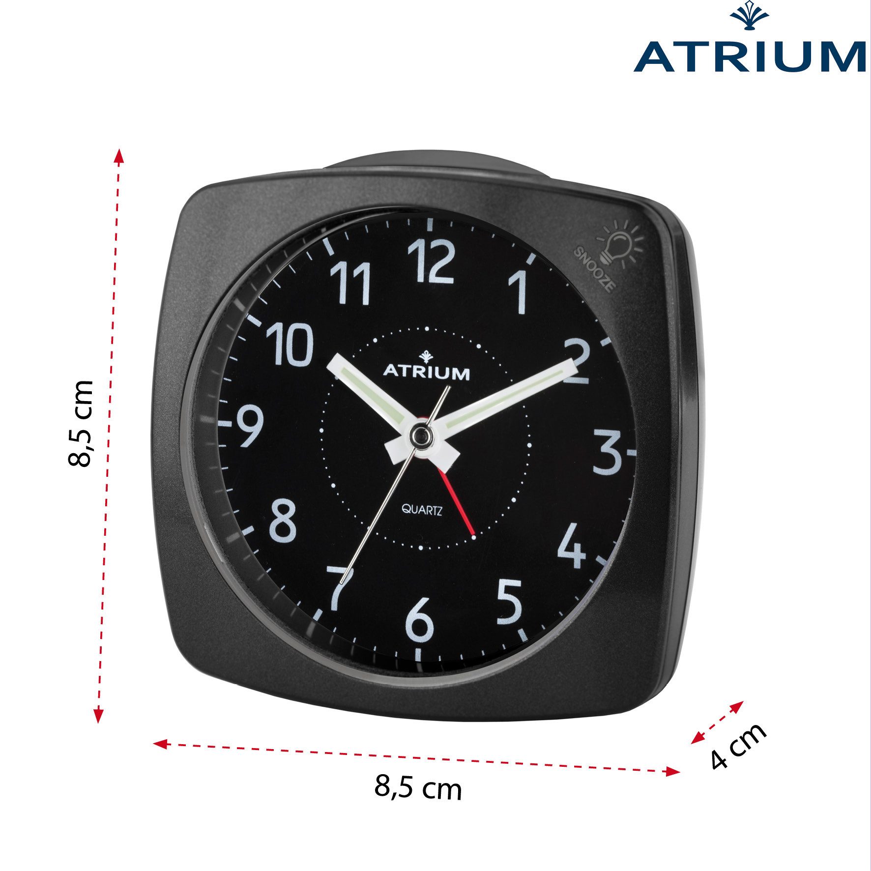 Atrium Quarzwecker A251 Analog Quarz ohne Ticken Licht Snooze Klassisch Modern – Bild 4 von 5