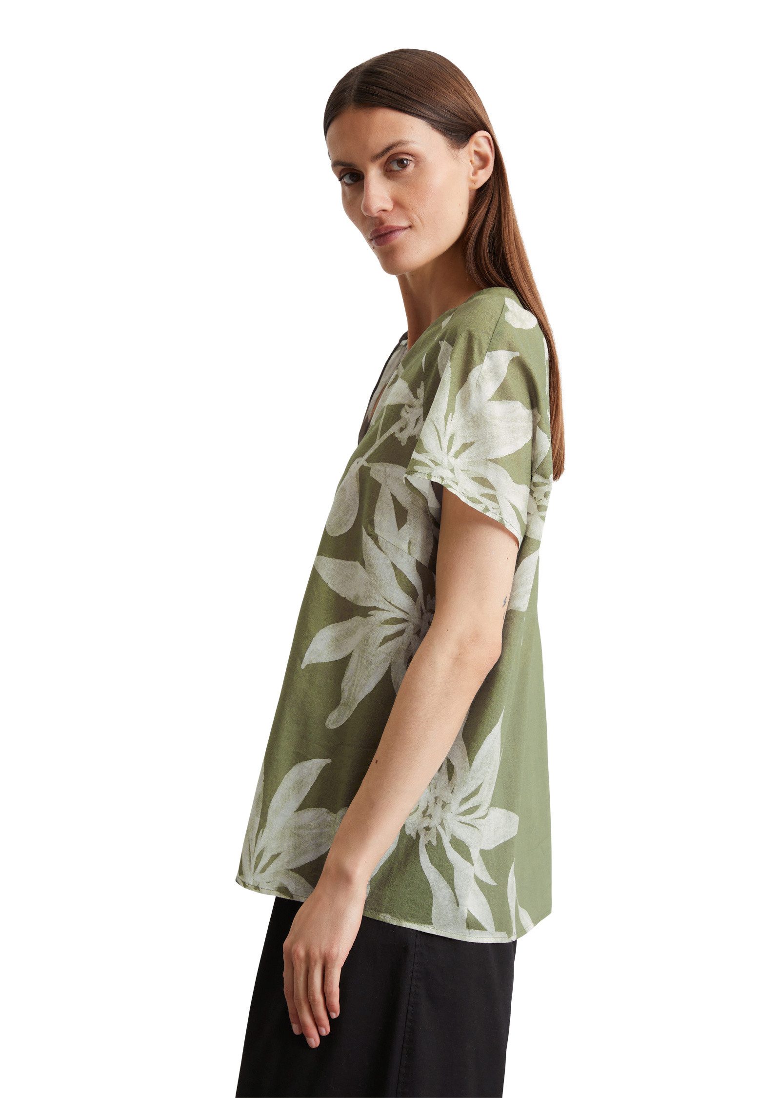 Marc O'Polo Kurzarmbluse aus leichtem Baumwolle-Voile