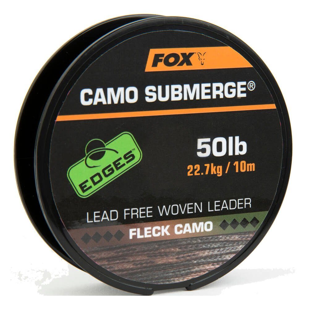 Vorfachschnur 10m, 22,7kg m FOX Leader 10 International Camo (1-St), Vorfachschnur Fox Submerge Edges Länge, Tragkraft
