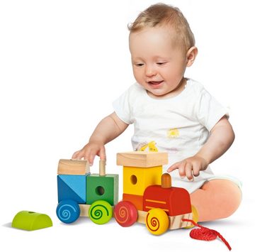 Eichhorn Spielzeug-Zug Kleinkindwelt Zug mit Sound und Anhänger mit Bausteinen, 100003453