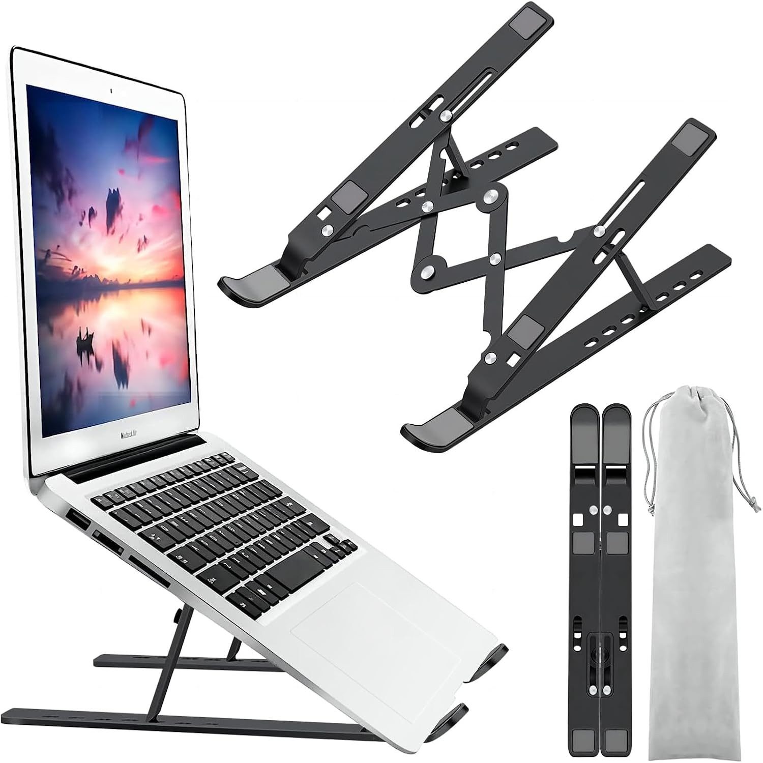 FELIXLEO Laptoptisch Verstellbarer Laptop Ständer Aluminium Klappbar