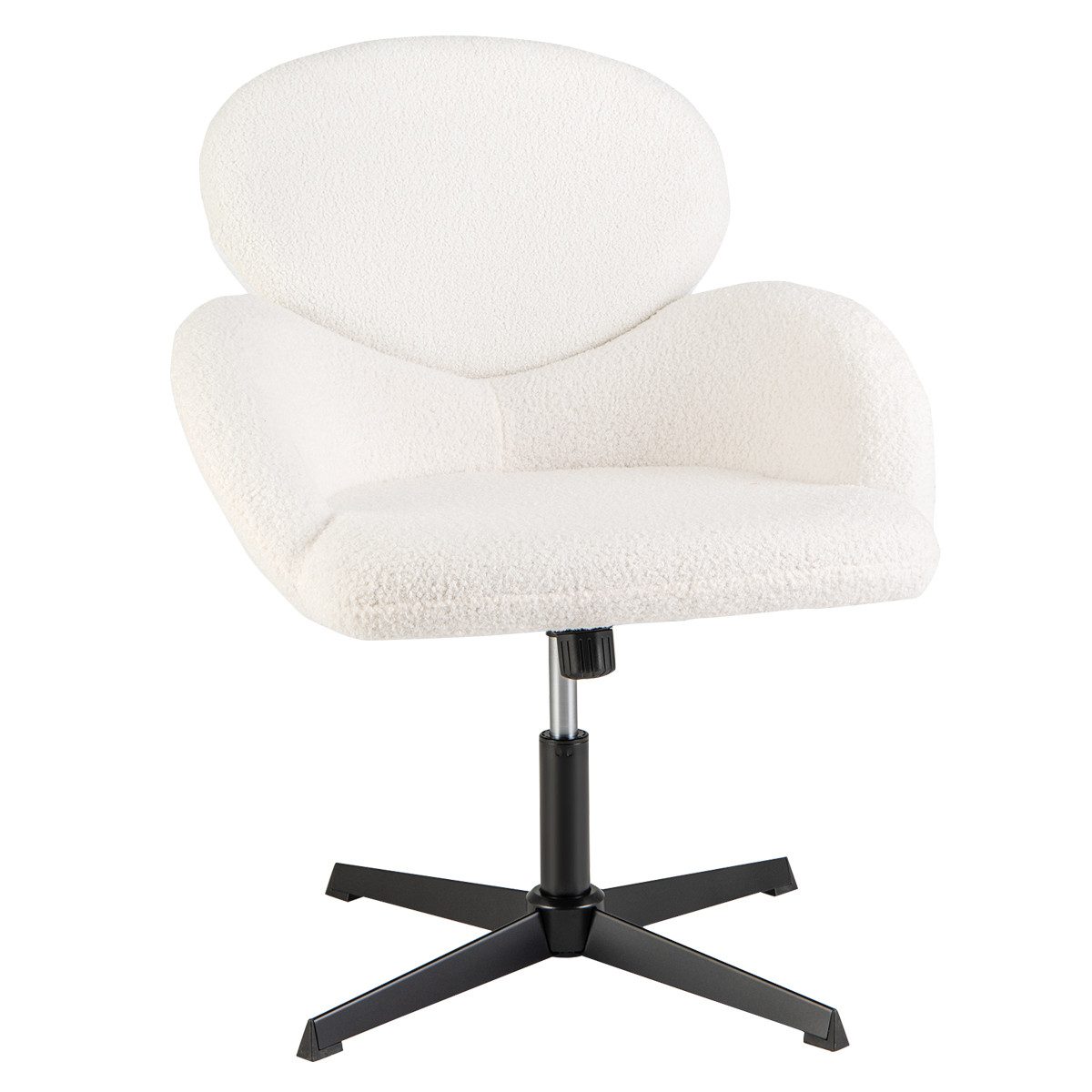 COSTWAY Ohrensessel, Drehstuhl höhenverstellbar mit Wippfunktion,weiß