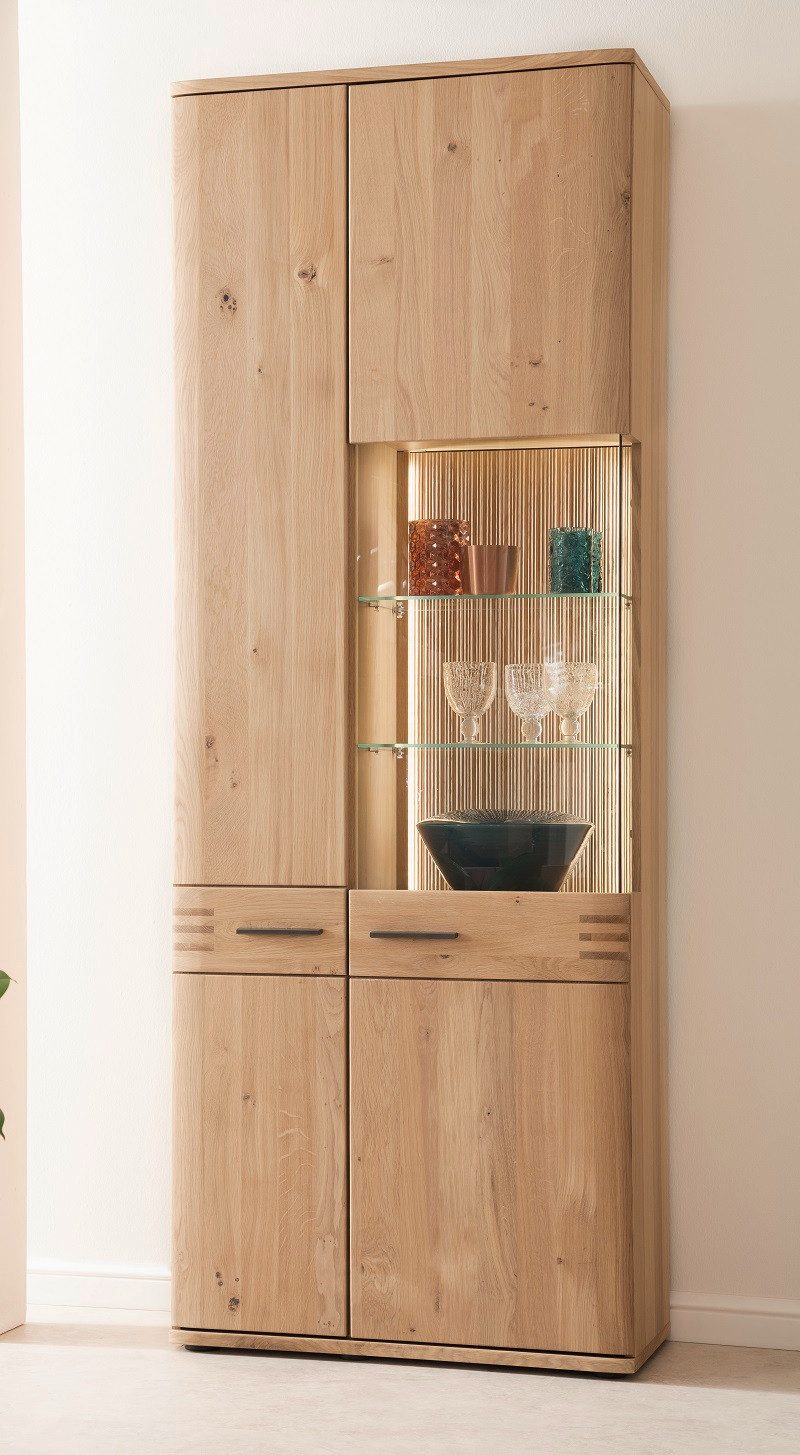 MCA furniture Vitrine Kombi-Vitrine Salvador, Balkeneiche Bianco, ohne Beleuchtung
