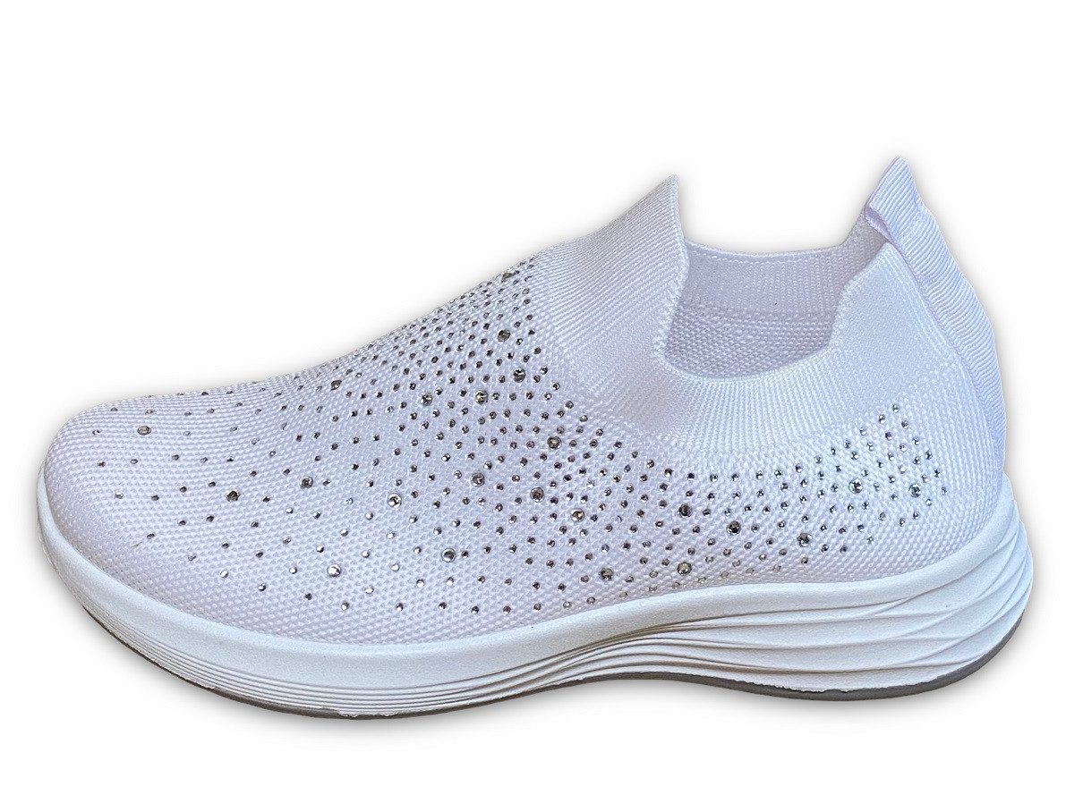 Pogolino PG37 Slip-On Sneaker Slip-On Sneakers mit Glitzer und Fußbett herausnehmbare Sohle