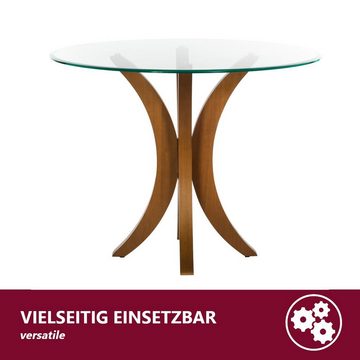HOOZ Tischplatte aus Glas Ø 70 x 0,6 cm oder als Funkenschutzplatte für den Kamin (Klarglas, 1 St., ESG-Sicherheitsglas), mit hochwertigem Facettenschliff