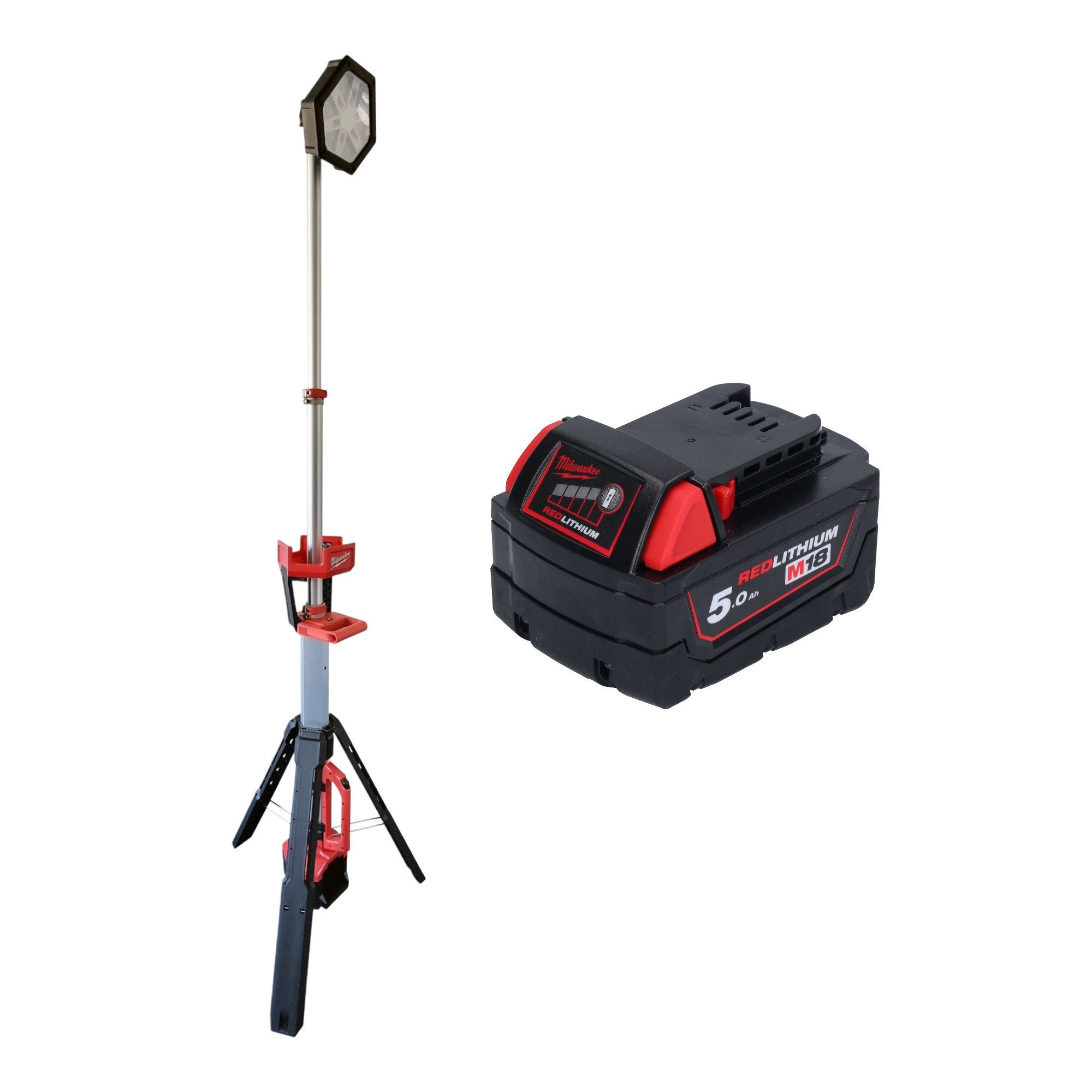 Milwaukee Baustrahler M18 SAL2-501 Akku Baustrahler 18 V 2800 lm + 1x Akku 5,0 Ah - ohne La