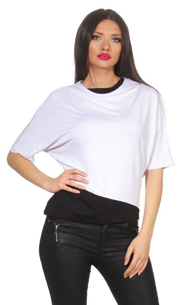 Mississhop Kurzarmshirt Damen 2 in 1 Optik T-Shirt Kurzarmshirt M.305