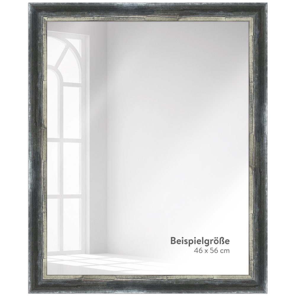 WANDStyle Wandspiegel H640, Schwarz, aus Shabby Chic Stil im Massivholz