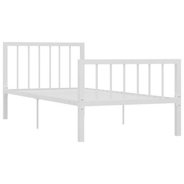 vidaXL Bett Bettgestell Weiß Metall 90×200 cm