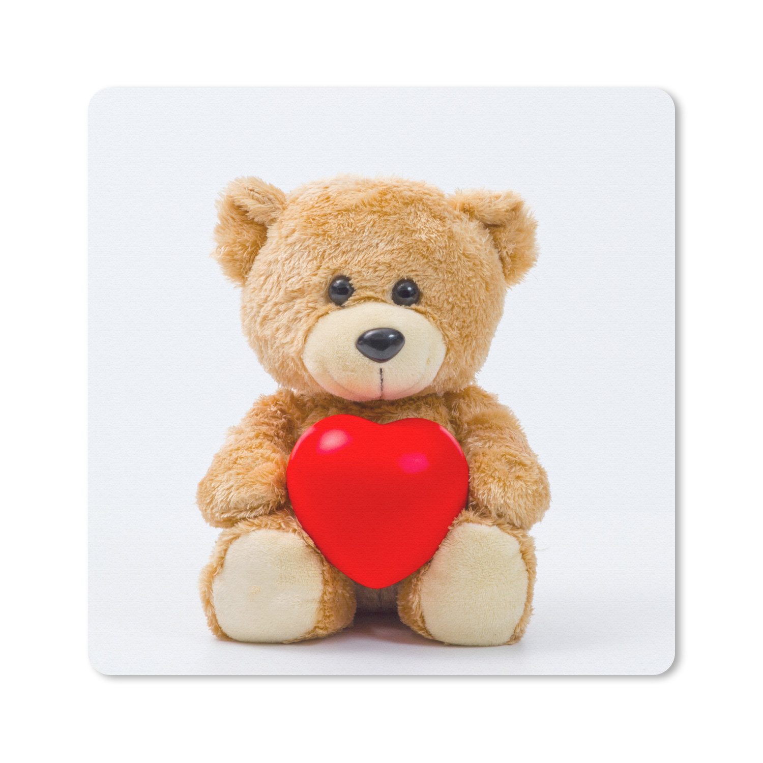 MuchoWow Mauspad Ein Teddybär zum Valentinstag (1-St), Mousepad, Schreibtisch Zubehör, Deko, 20x20 cm