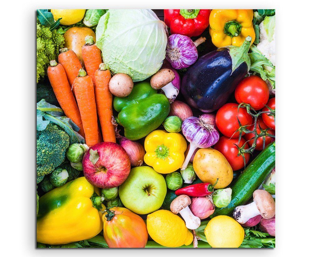 Leinwandbild Food-Fotografie – Buntes Gemüse auf Leinwand