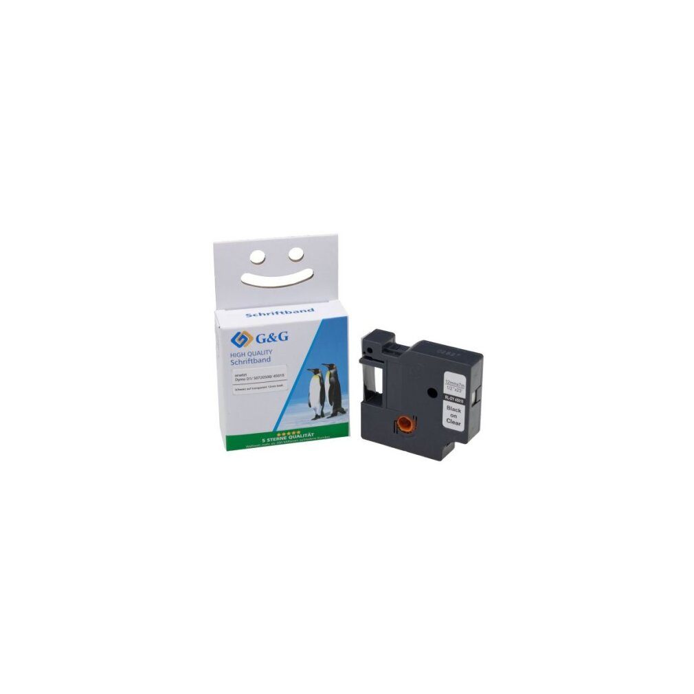 G & G Verlagsgesellschaft Druckerband G&G Schriftband 12mm x7m sw-tr. Komp. m. Dymo D1/ 45010/ S072050