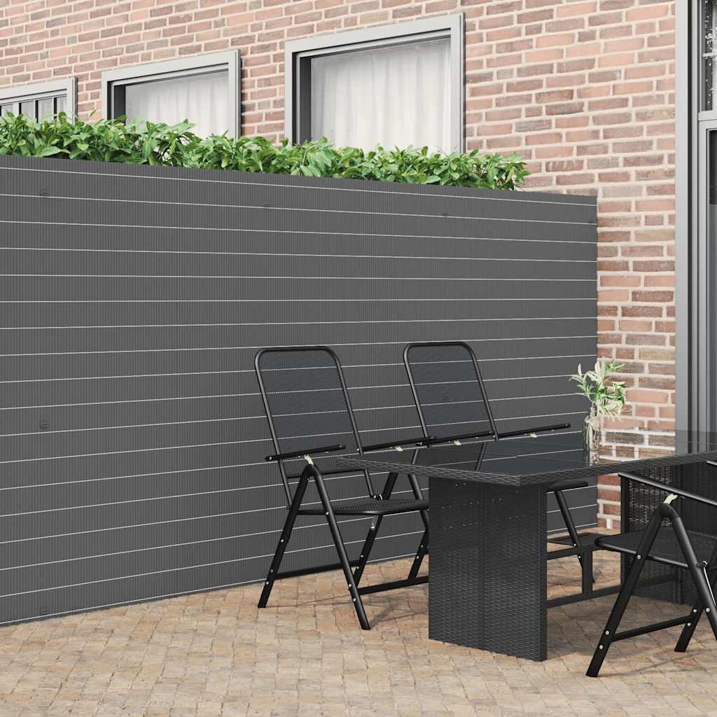 Thumbnail - vidaXL Gartentor Gartenzaun Doppelseitig Grau 1,8x5 m PVC
