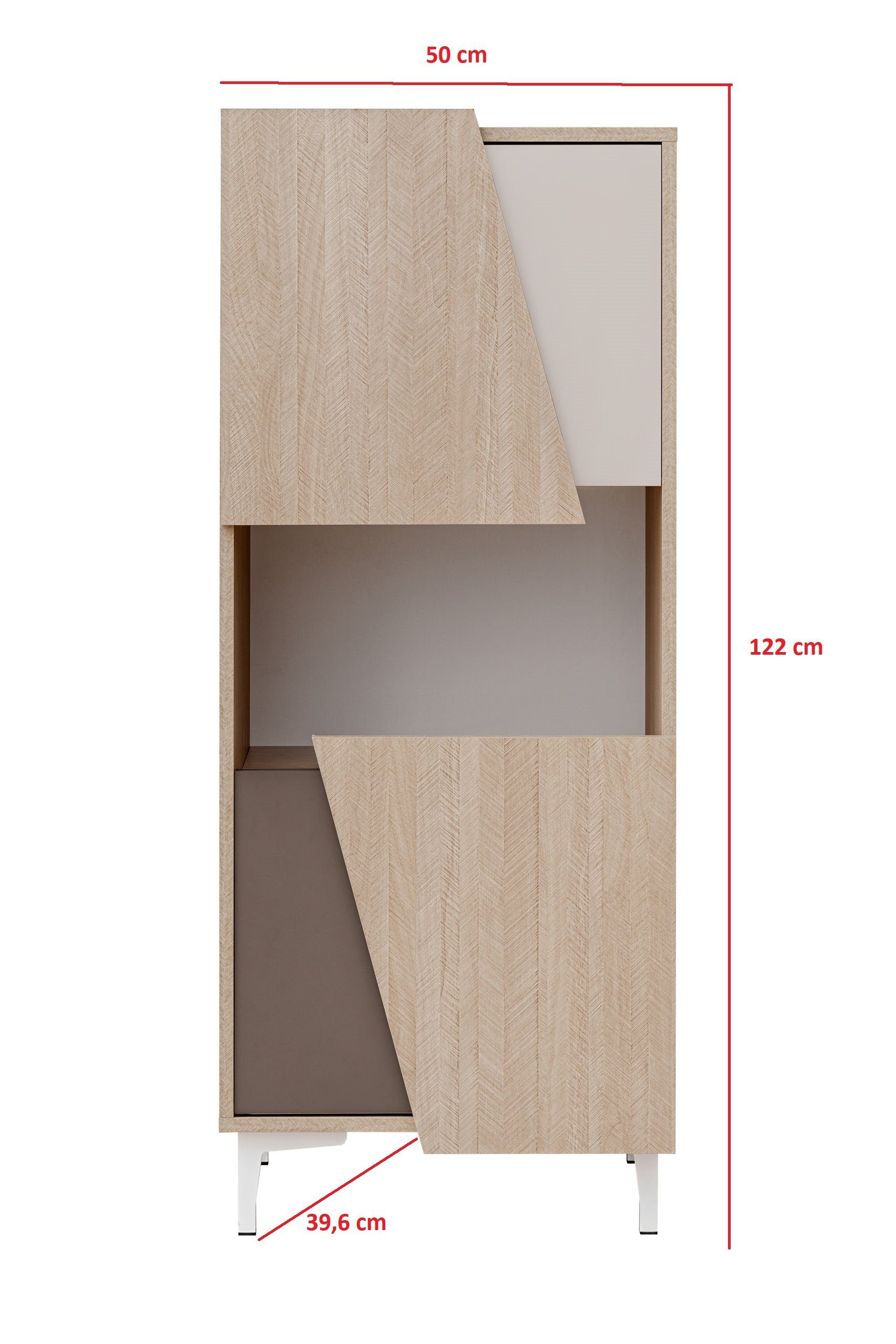 Stauraum, Design, Stive viel cm, Modern Vitrine stehend Vitrine Stylefy Wohnmöbel, 122×50×39,6 Stauraumvitrine) (Standvitrine,