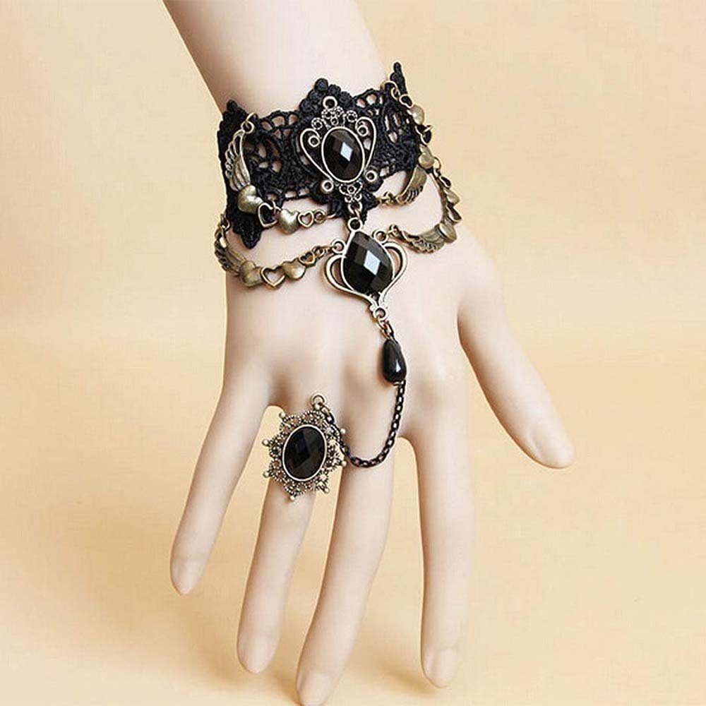 Set für passend Choker WaKuKa von Gothic Armband (3-tlg) 3-teiligen Halloween Halskette