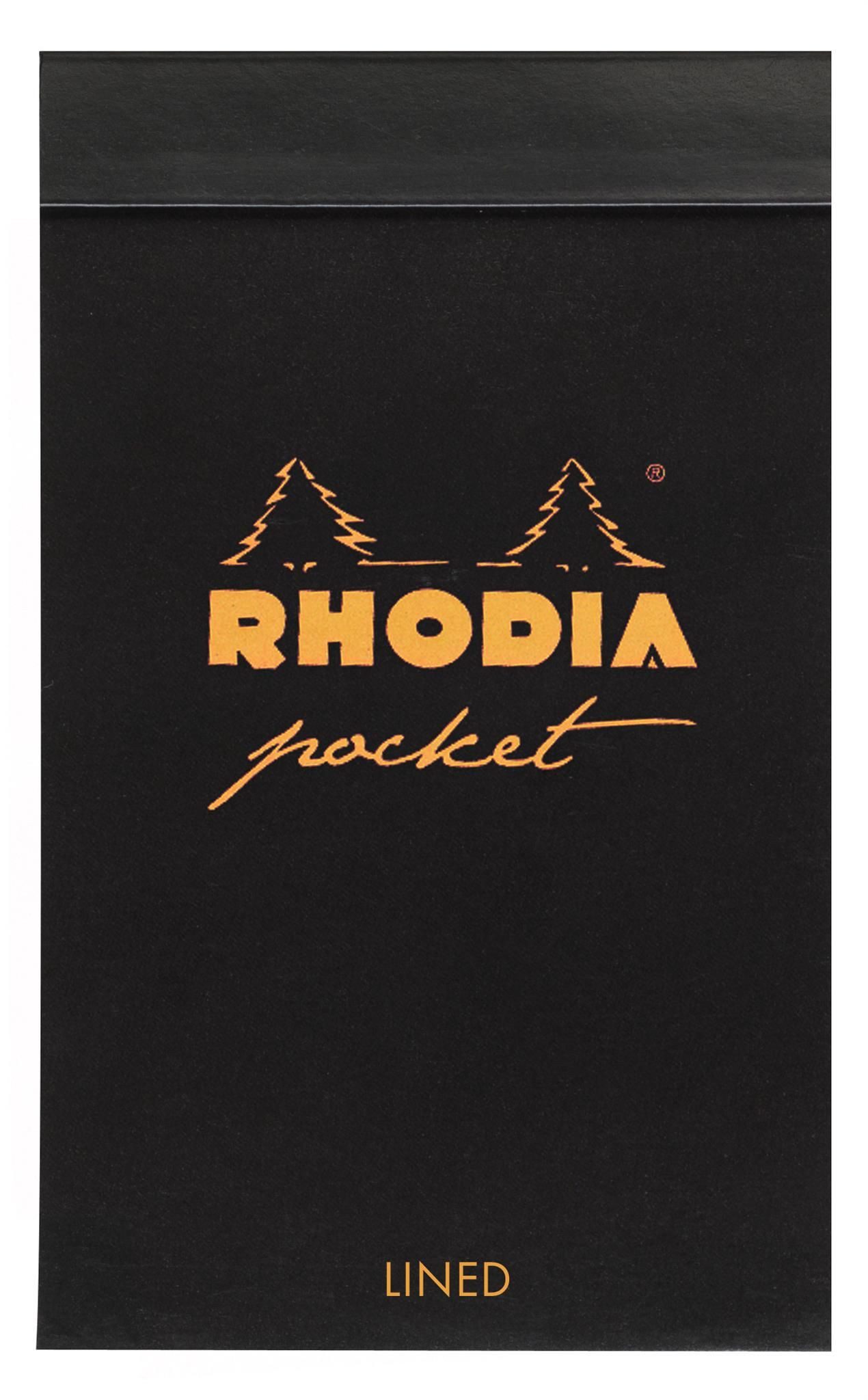 Notizblock Rhodia Rhodia Block 7,5x12 40Bl lin 80g sw