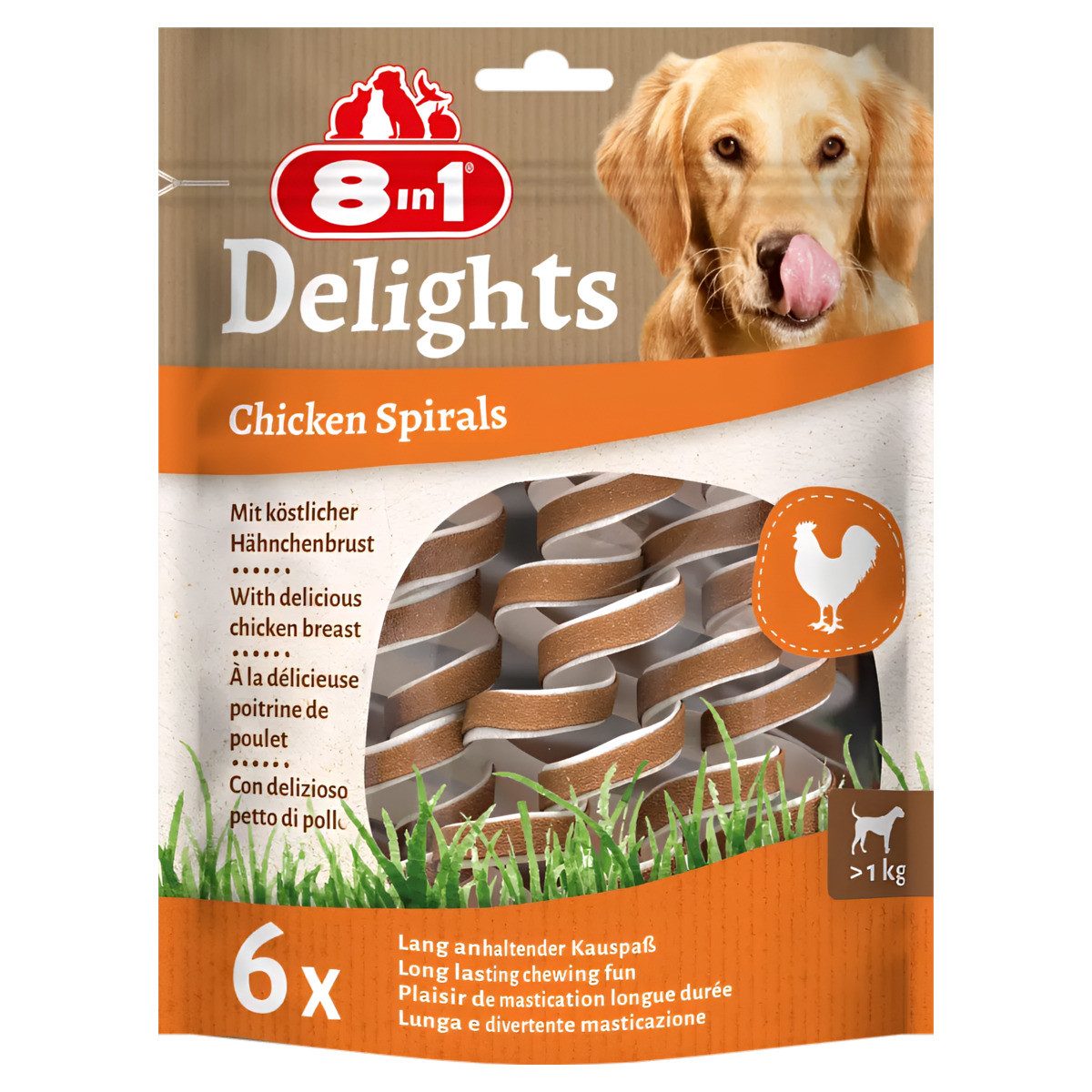 8in1 Delights Chicken Spirals 60 g, für: Hund