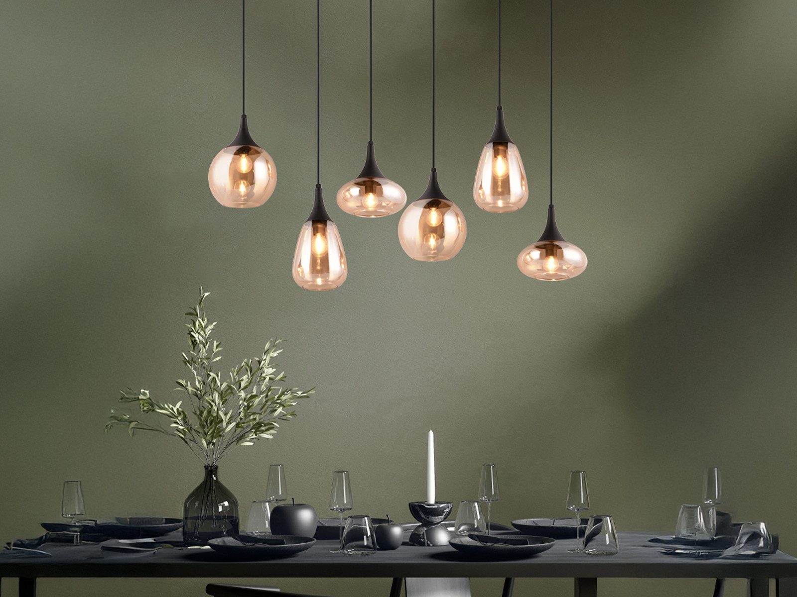 TRIO Leuchten LED Pendelleuchte, Dimmfunktion, LED wechselbar, warmweiß, 6x günstig online kaufen