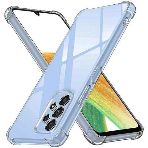 CoolGadget Handyhülle Anti Shock Rugged Case für Samsung Galaxy A23 5G 6,6 Zoll, Slim Cover Kantenschutz Schutzhülle für Samsung A23 Hülle Transparent