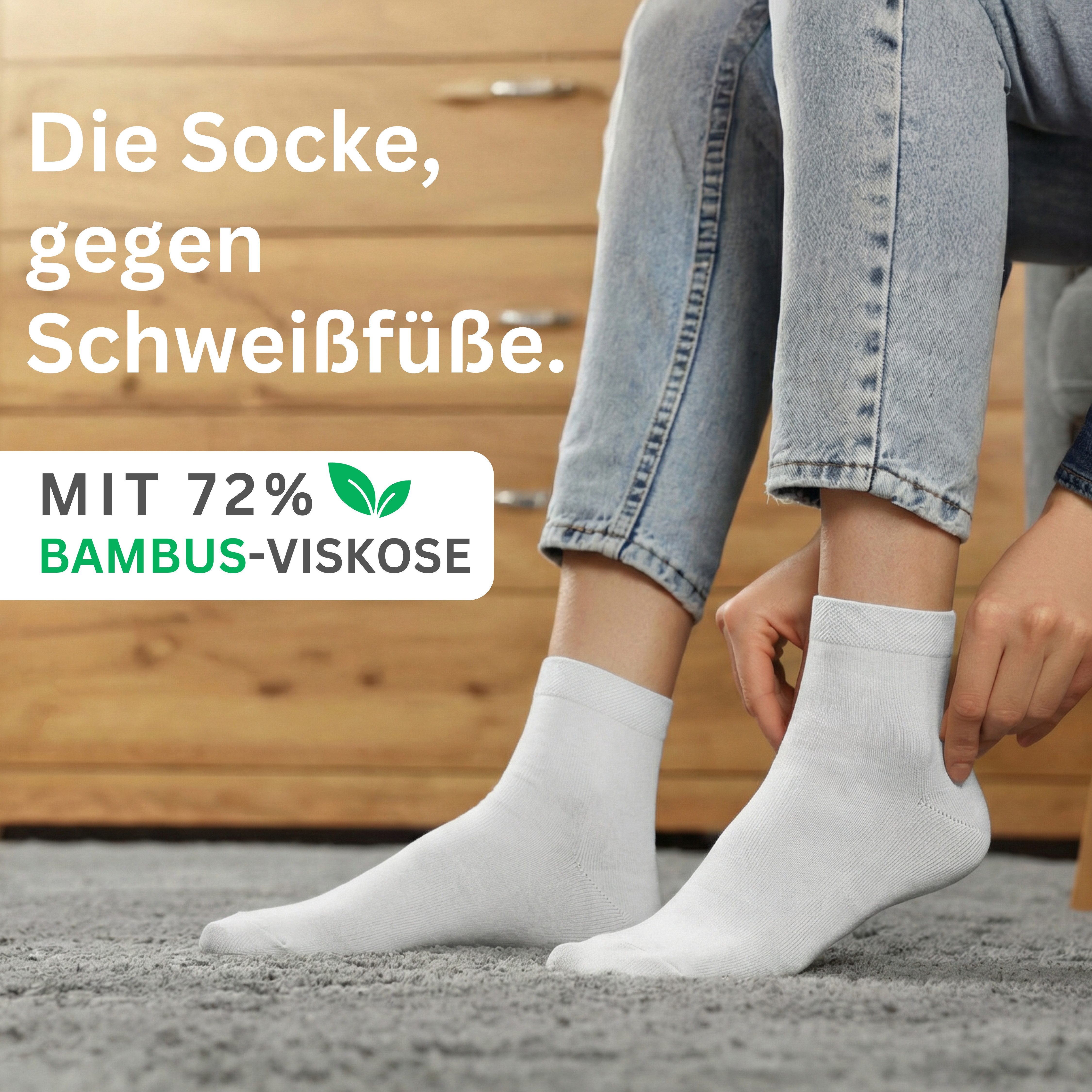 MEDOLY Komfortsocken Bambus Quarter-Socken gegen Schweißfüße, mit 72% Viskose (9 Paar) aus Bambus-Zellstoff