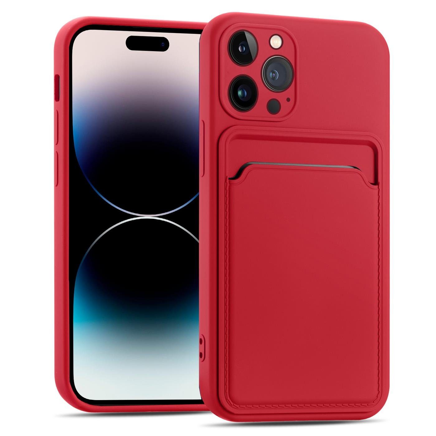 CoolGadget Handyhülle Schutzhülle mit Kartenfach für Apple iPhone 16 Pro Max 6,9 Zoll, Silikon Case Slim TPU Cover Tasche mit Aufbewahrung EC Karte Ausweis
