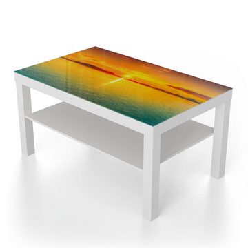 DEQORI Couchtisch 'Abendsonne am Horizont', Glas Beistelltisch Glastisch modern
