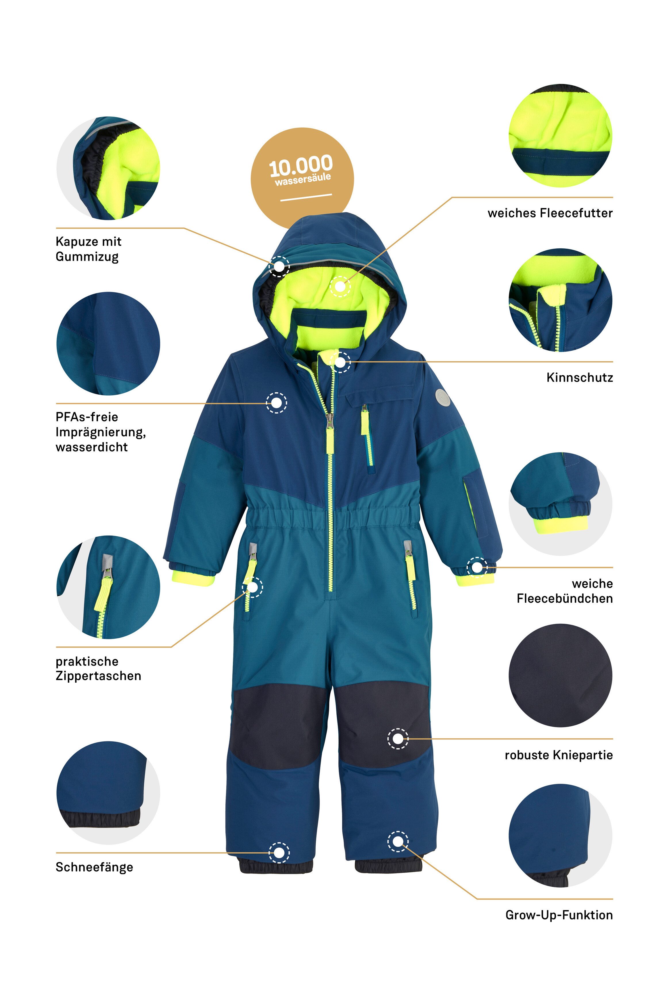 first instinct by killtec Overall FISW 36 MNS ONPC Wasserdichter Skioverall mit Fleece-Innenfutter, verlängerbare Ärmel