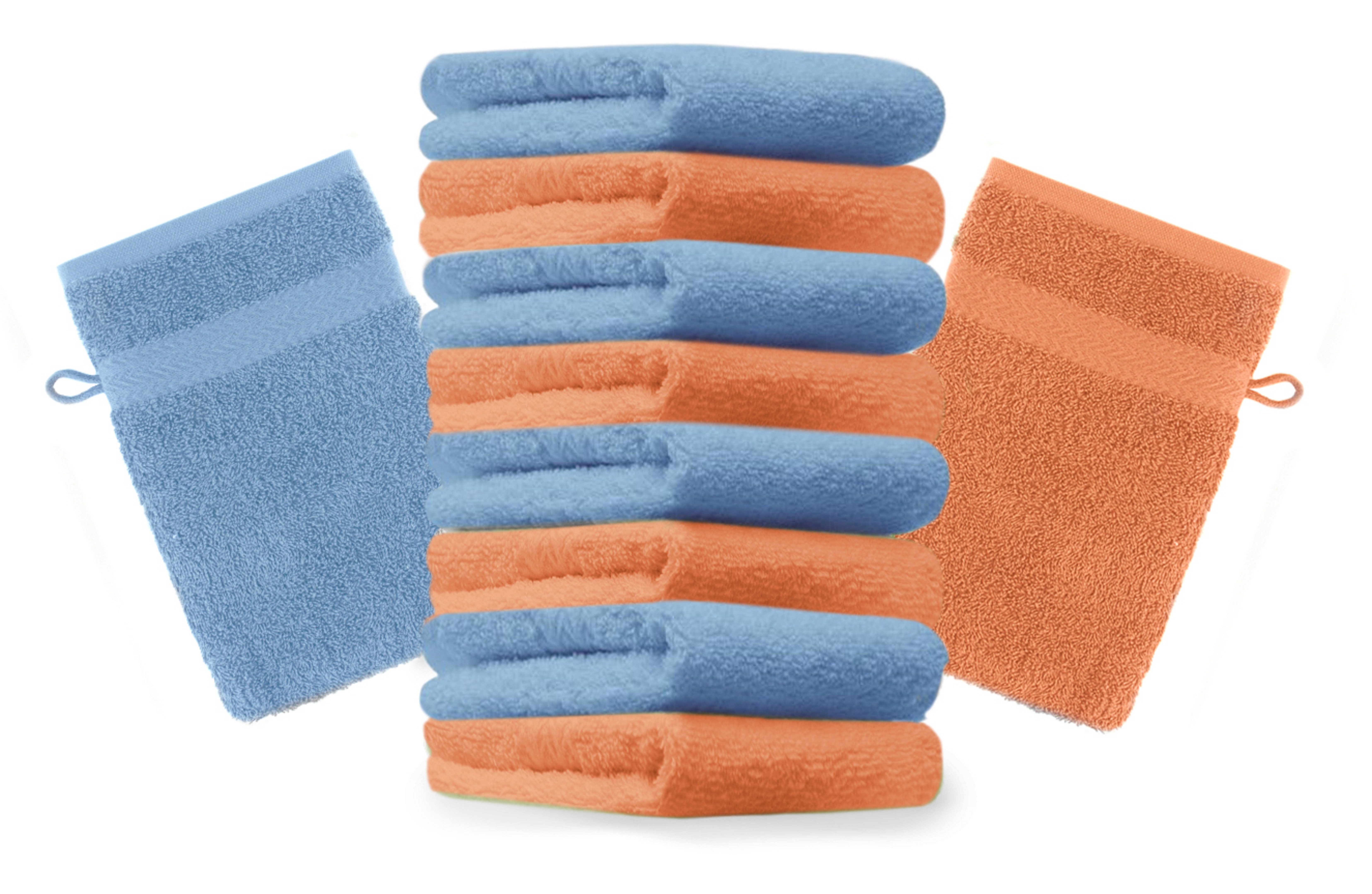Betz Seiftuch 10 Stück Seiftücher Premium Farbe orange und hellblau, (10-St)