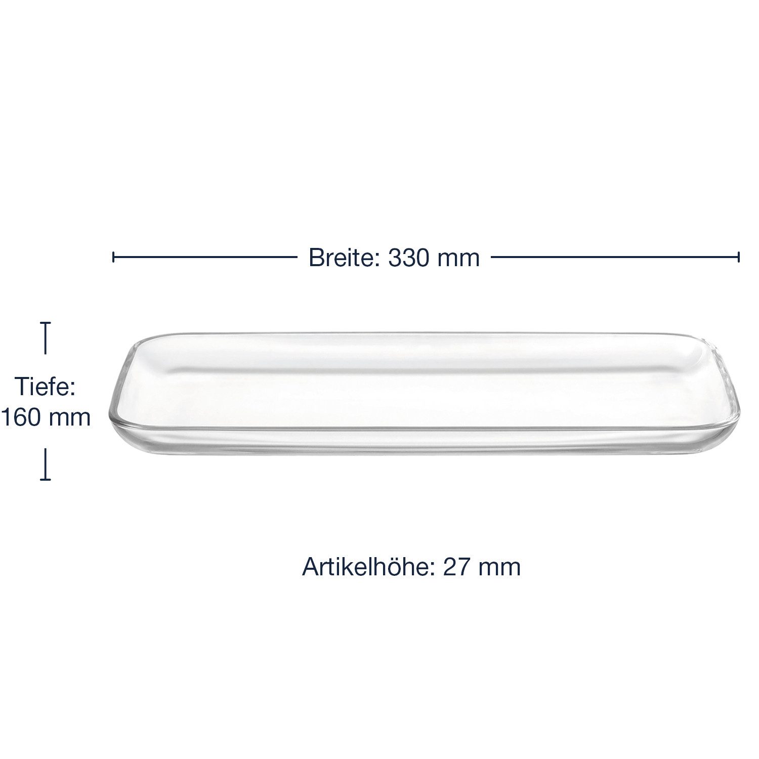 LEONARDO Servierplatte Ciao, Kalk-Natron Glas, (Packung, Platte)
