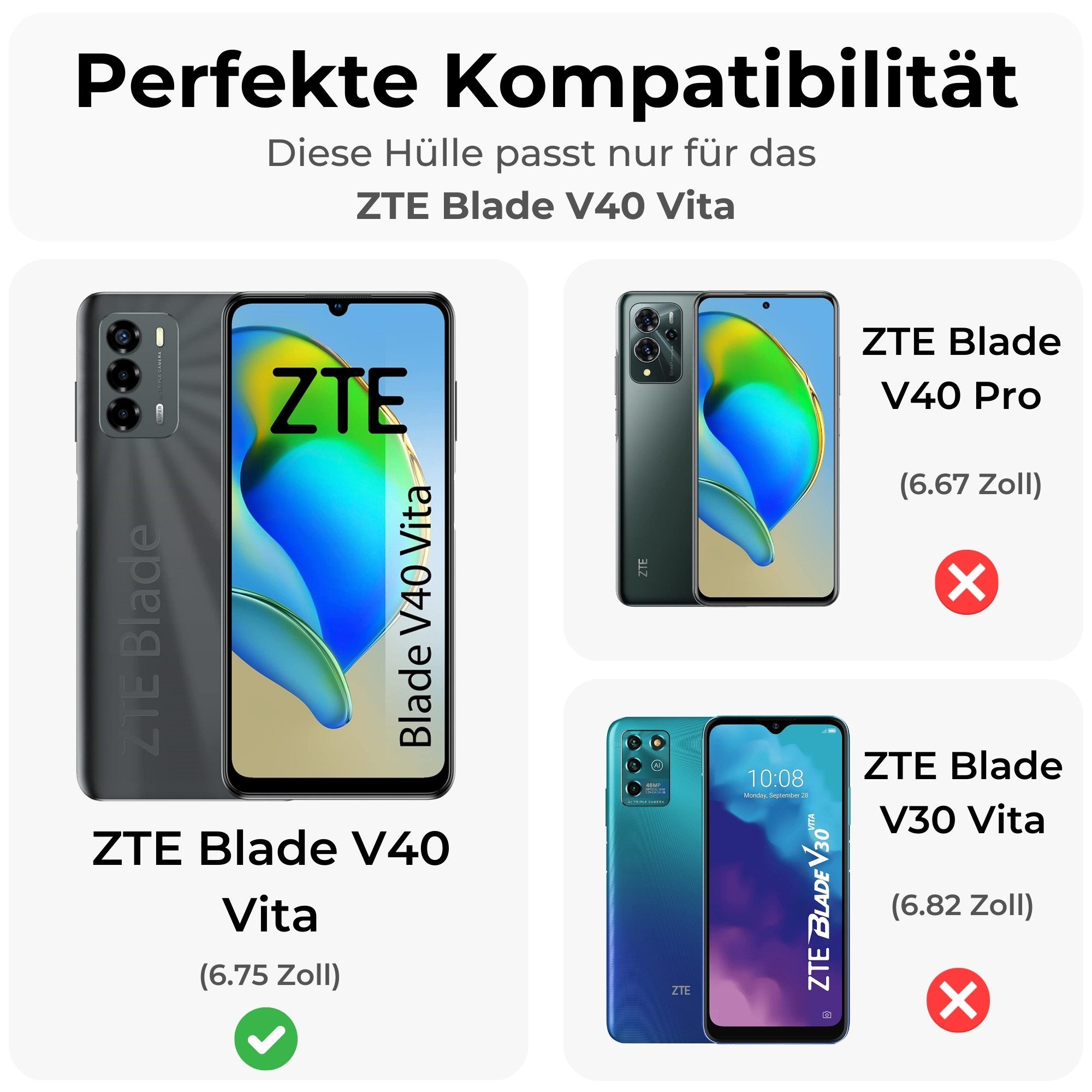 betterfon Handyhülle für ZTE Blade Hülle mit Slide Kameraschutz Ringhalter, Outdoorhülle mit Smartstand und Silikonkern