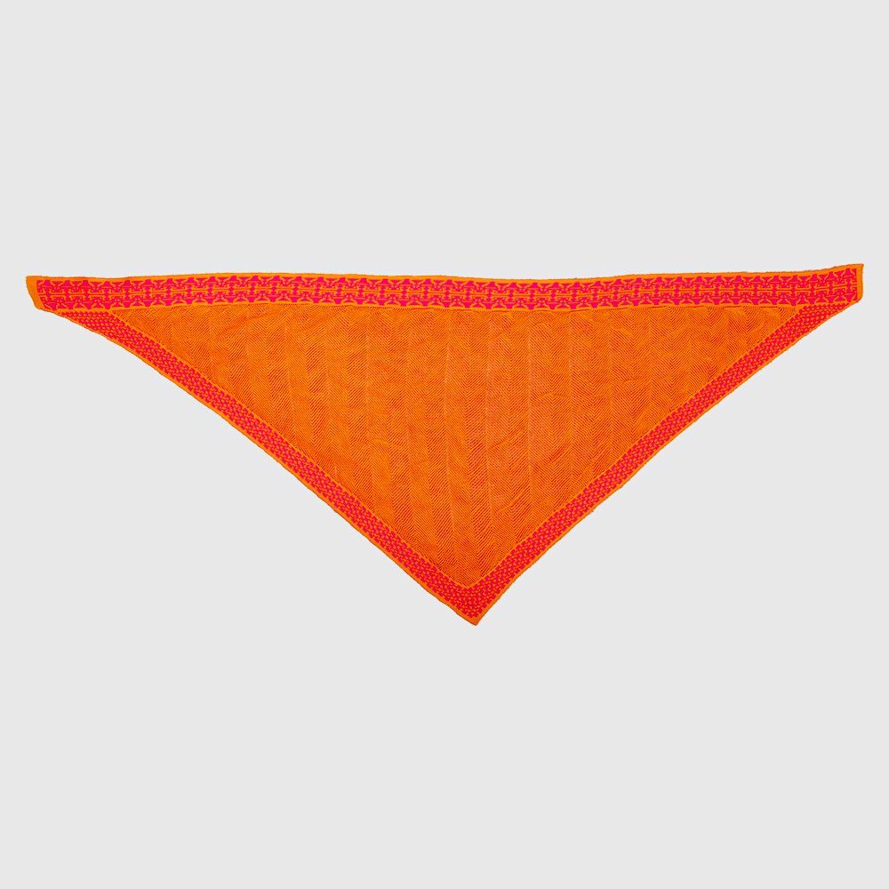 Shine made zweifarbig orange_pink in aus Feinstrick slow LANARTO Halstuch Bio-Baumwolle germany fashion Halstuch