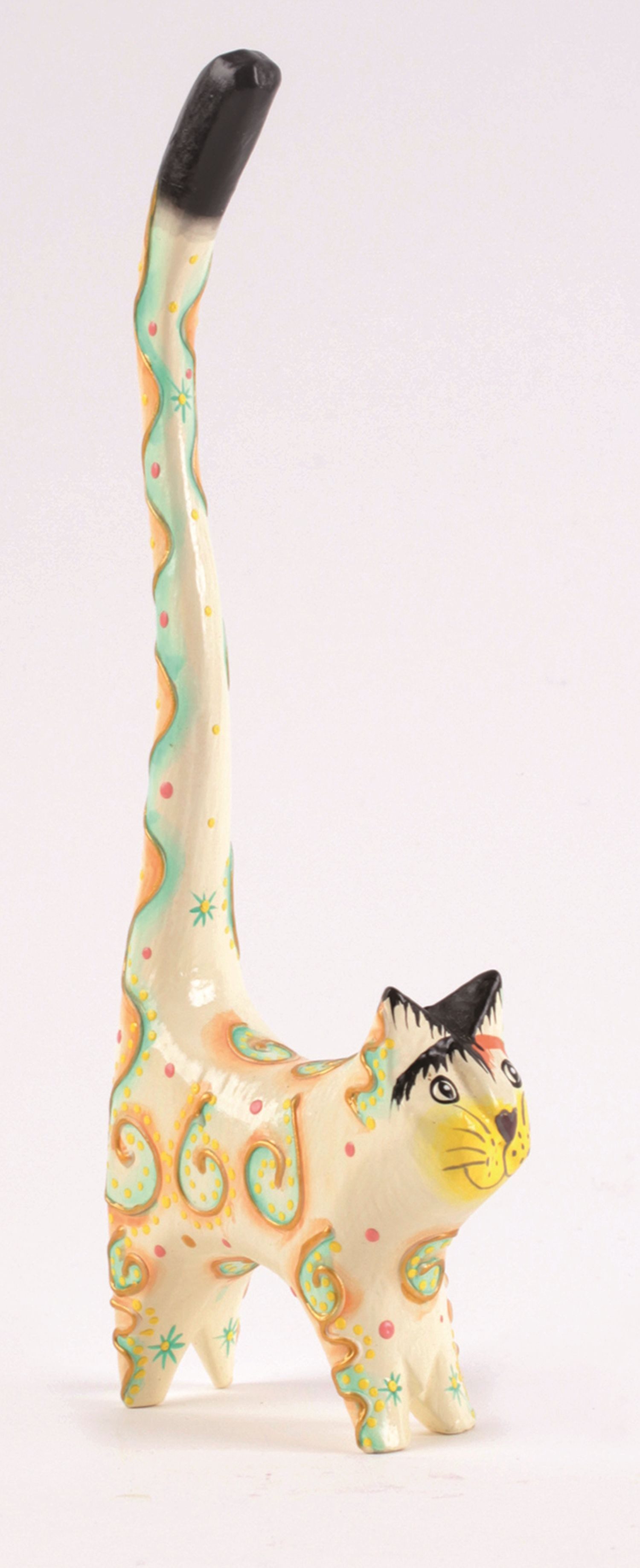 El Puente Fingerring Deko-Katze / Ringhalter, Handmade, Fair Trade