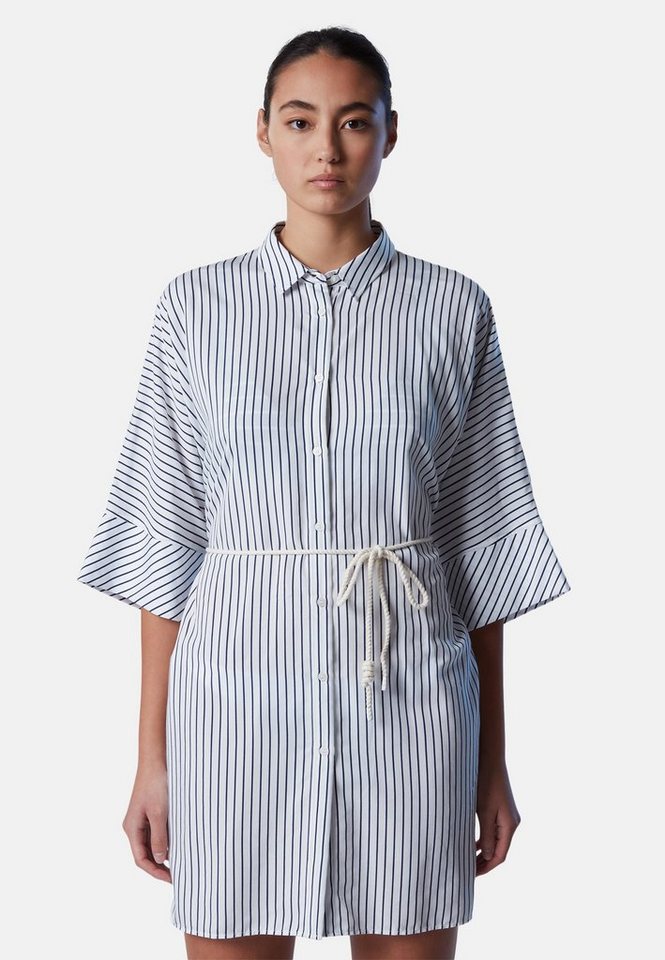 klassischem Sails Kimono-Hemdblusenkleid Shirtkleid mit North Gestreiftes Design